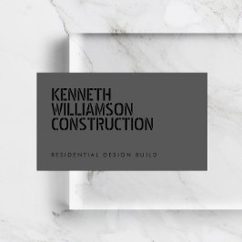Bold Stenciled Dark Gray Construction Visitenkarte