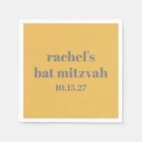 Bold Stylish Yellow Gray Custom Bat Mitzvah