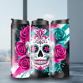 Bold Sugar Skull Thermosbecher