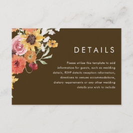 Bold Summer Boho Floral Modern Wedding Details Begleitkarte