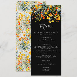 Bold Summer Floral Wedding Menükarte