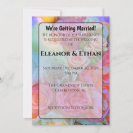 Bold Summer Garden Floral Bright Photo Wedding Einladung