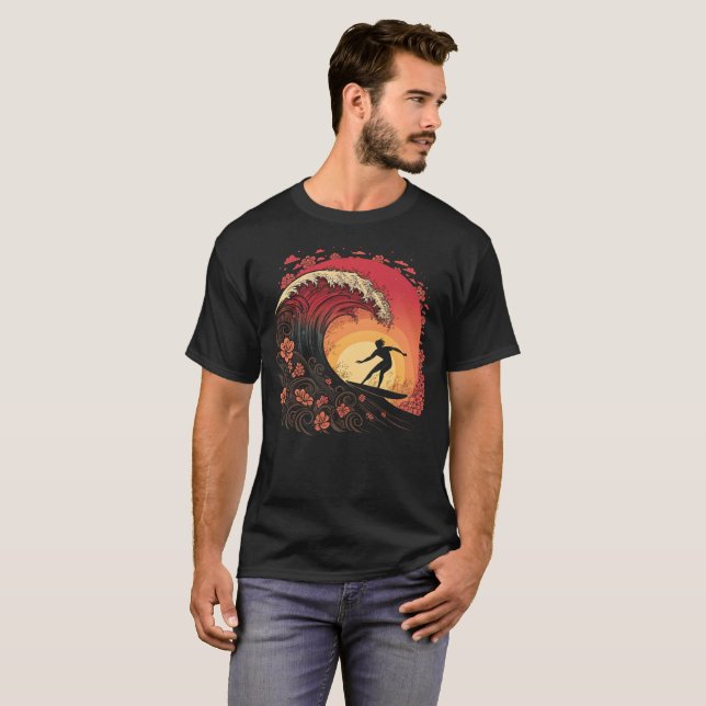 Bold Surfer Silhouette Wave Rider Tee (Vorne ganz)