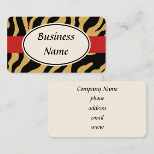 Bold Tan Zebra Business Card Visitenkarte