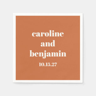 Bold Terracotta Chic Moderne Hochzeit Personalisie Serviette