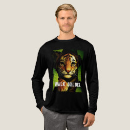 Bold Tiger Cub in Jungle Leaves | Men's T-shirt Tri-Blend Shirt