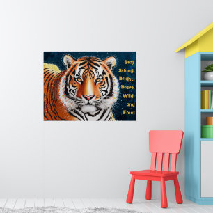 Bold Tiger Portrait for Young Animal Lovers Poster