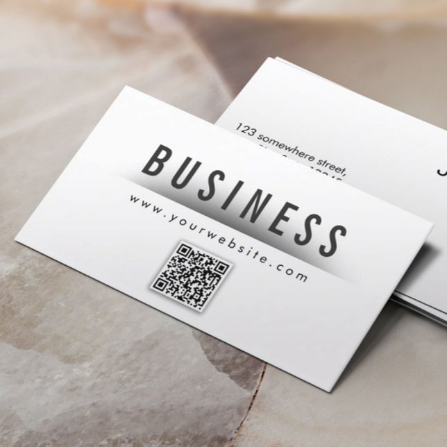 Bold Title QR Code Nail Art Business Card Visitenkarte (Von Creator hochgeladen)