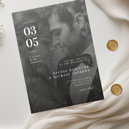 Bold Trending B&W-Photo Wedding Acryleinladungen