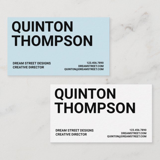 BOLD TRENDY BUSINESS CARD VISITENKARTE (Vorne/Hinten)