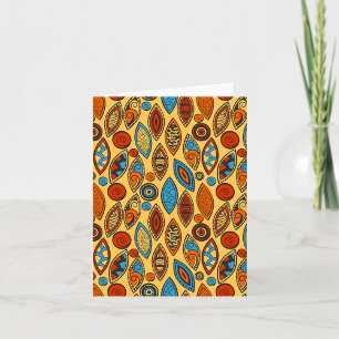 Bold Tribal Leaf Muster Boho Abstrakt Karte