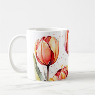Bold Tulip Bloms farbenfrohe Moderne Kaffeetasse