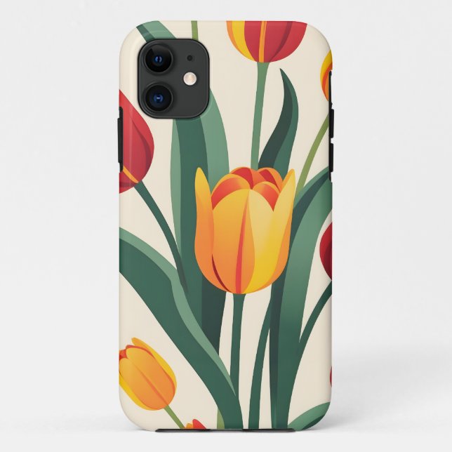 Bold Tulip Illustration Case-Mate iPhone Hülle (Rückseite)