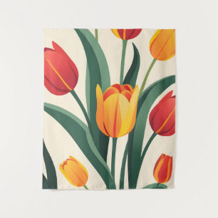 Bold Tulip Illustration Wandteppich