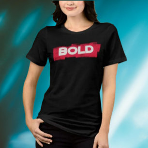 BOLD Typografie-Shirt – Minimalistisches Rot und W Tri-Blend Shirt