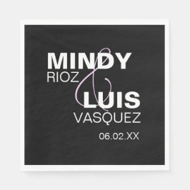 Bold Typografy Ampersand Pink Black Serviette