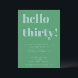 Bold Typografy Blue Green Modern 30. Geburtstag Einladung<br><div class="desc">Fett Typografie Blau und Grün Moderne 30. Geburtstag Einladung</div>