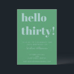 Bold Typografy Blue Green Modern 30. Geburtstag Einladung<br><div class="desc">Fett Typografie Blau und Grün Moderne 30. Geburtstag Einladung</div>