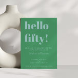Bold Typografy Blue Green Modern 50. Geburtstag Einladung<br><div class="desc">Fett Typografie Blau Grün Moderne 50. Geburtstag Einladung</div>