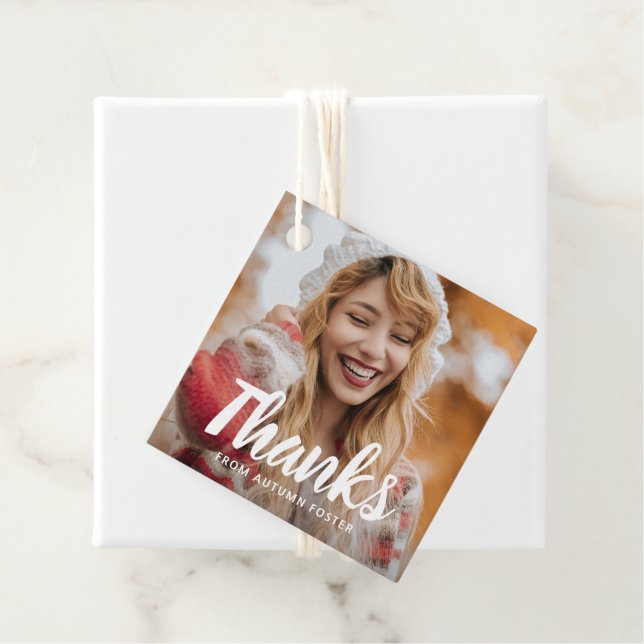 Bold Typografy Foto Moderner Abschluss Geschenkanhänger (Beispiel)