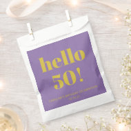 Bold Typografy Lila Yellow Modern Birthday Geschenktütchen