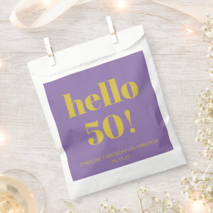 Bold Typografy Lila Yellow Modern Birthday Geschenktütchen
