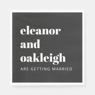 Bold Typografy Simple Fun Black Modern Wedding Serviette