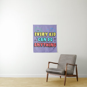 Bold Typografy Statement Design for Kids Wandteppich