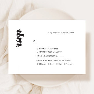 Bold Typografy UAWG Response Card RSVP Karte
