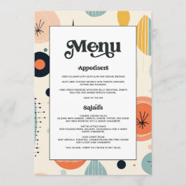 Bold Typografy Vintag Retro Pattern Wedding Menükarte