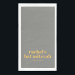 Bold Typografy Yellow and Gray Bat Mitzvah Name Serviette<br><div class="desc">Custom Bold Typografie Gelb und Gray Moderne Bat Mitzvah Papier Handtücher.</div>