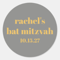 Bold Typografy Yellow Gray Custom Bat Mitzvah