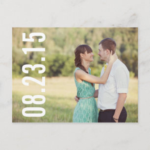 BOLD-TYPOGRAPHIE   FOTO SAVE THE DATE POSTCARD ANKÜNDIGUNGSPOSTKARTE