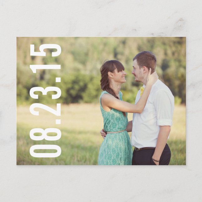 BOLD-TYPOGRAPHIE | FOTO SAVE THE DATE POSTCARD ANKÜNDIGUNGSPOSTKARTE (Vorderseite)