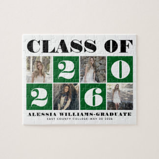Bold typography Class of 2026 photo collage green