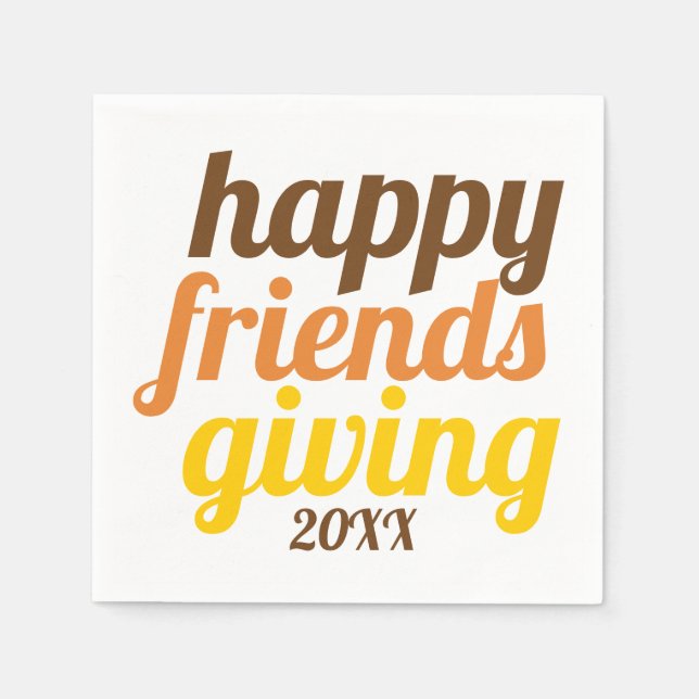 Bold typography Happy Friendsgiving 2019 fall Serviette (Vorderseite)