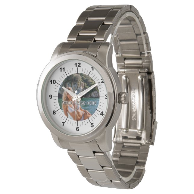 BOLD! ⚪ Überdimensionale Silber-Armbanduhr Armbanduhr (Schrägansicht)