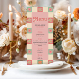 Bold und Retro Groovy Wedding Menükarte