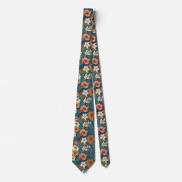 Bold Valentine Gifts For Him Tropical Floral Krawatte