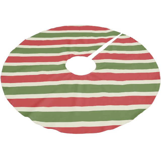 Bold Vintag Elegante Christmas Candy Cane Polyester Weihnachtsbaumdecke (Schrägansicht)
