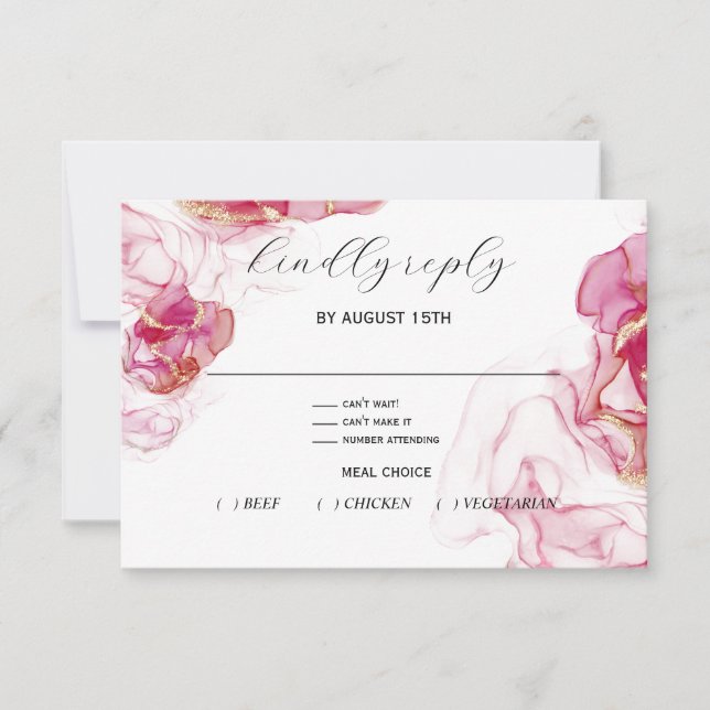 Bold Viva Magenta Crimson RSVP Card Karte (Vorderseite)