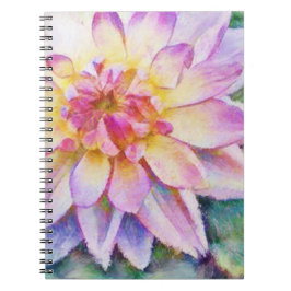 Bold Water Lily Dahlia Print Notebook Notizblock