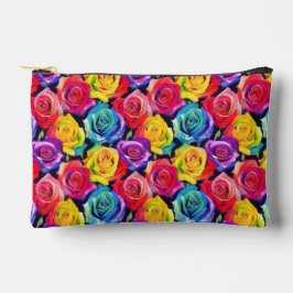 Bold watercolor rose array, floral pattern zubehörtasche