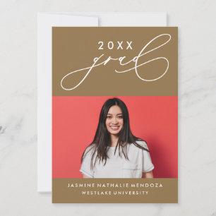 BOLD WHIMSICAL CALLIGRAPHY ABSCHLUSS INVITATION EINLADUNG