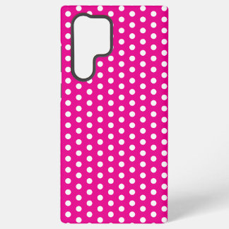 Bold White Polka Dots on Hot Pink Samsung Galaxy Hülle