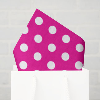 Bold White Polka Dots on Hot Pink Seidenpapier