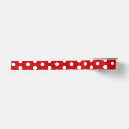 Bold White Polka Dots on Red Satinband