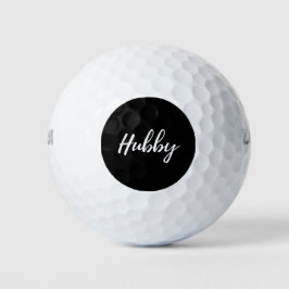 Bold White Script Hubby - Moderne Trauzeugen - Ges Golfball
