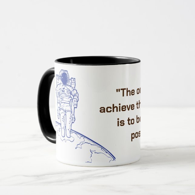 Bold White Spacewalk Astronaut Tasse (Vorderseite Links)