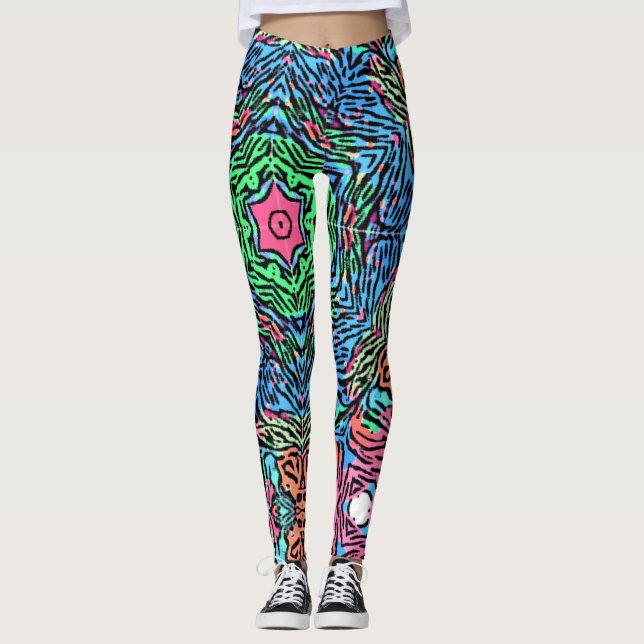 Bold Wild Mandala Inspiriert Muster auf Leggings (Vorderseite)